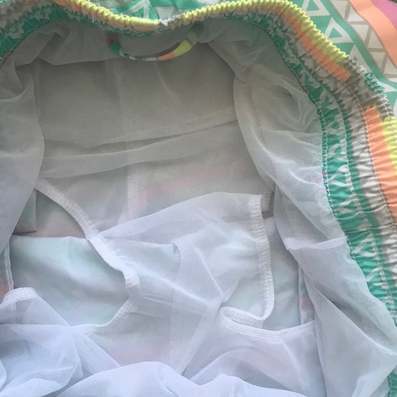 EUC Mens Chubbies Classic Swim Trunk The En Fuegos in Teal Geometric | Size Lg - Picture 6 of 9